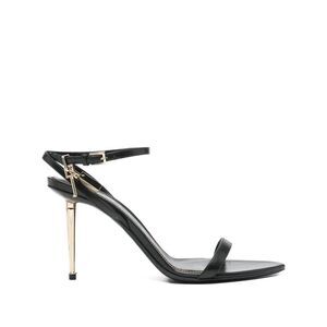 Tom Ford Women Shiny Leather Padlock Pointy Naked Sandals 85